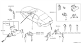 Diagram for 1993 Infiniti J30 Door Lock Cylinder - 84660-10Y26