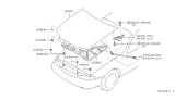 Diagram for 1995 Infiniti J30 Hood Hinge - 65400-10Y10