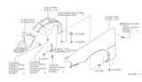 Diagram for 1994 Infiniti J30 Wheelhouse - 63844-10Y00