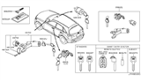 Diagram for 2004 Infiniti FX45 Door Lock Cylinder - H0601-CA000