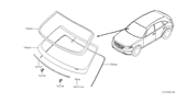 Diagram for 2005 Infiniti FX35 Windshield - 72712-CL70B