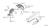 Diagram for 2008 Infiniti FX35 Fender - F3100-CG000