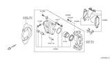 Diagram for 2015 Infiniti Q60 Brake Caliper - 41001-JK00C