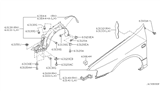 Diagram for 2001 Infiniti G20 Fender - 63100-3J130