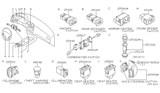 Diagram for Infiniti G20 Door Lock Switch - 25380-71L00