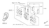 Diagram for Infiniti G35 Brake Caliper Piston - 41121-12U01