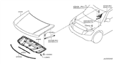 Diagram for 2013 Infiniti QX56 Hood Hinge - 65400-1LA0A