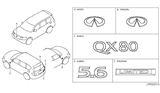 Diagram for 2020 Infiniti QX80 Emblem - 93491-1LA0A