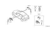 Diagram for 2021 Infiniti QX50 Door Lock Cylinder - H0601-5NA0A