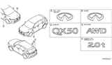 Diagram for 2025 Infiniti QX50 Emblem - 90890-5NA0A