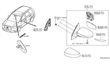 Diagram for 2017 Infiniti QX60 Mirror Actuator - 96367-3JA0E