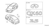 Diagram for 2014 Infiniti QX60 Emblem - 90895-3JA0A