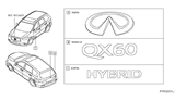 Diagram for 2016 Infiniti QX60 Emblem - 63890-9NA0C