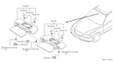 Diagram for 1998 Infiniti Q45 Sun Visor - 96400-7P124