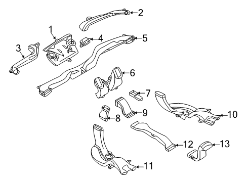 2019 Infiniti QX50 Duct-Floor,Rear Air Conditioner Diagram for 27931-5NA0A