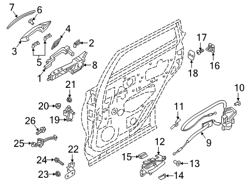 2019 Infiniti QX50 Gasket-Outside Handle,Front Door Diagram for 80655-5NA0A