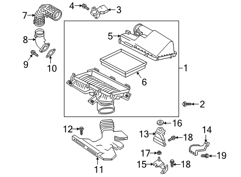 2019 Infiniti QX50 Air Cleaner Cover Diagram for 16526-5NA3A