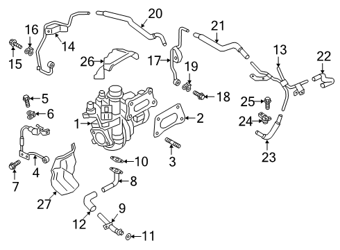 2019 Infiniti QX50 Tube Assy-Water Outlet,Turbocharger Diagram for 14498-5NA1A