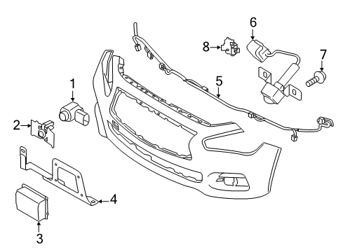 2018 Infiniti Q60 Camera Assy-Front View Diagram for 284F1-6HL0A