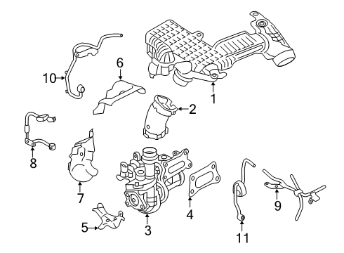 2019 Infiniti QX50 Tube Assembly-Water Inlet, TURBOCHARGER Diagram for 14499-5NA2A