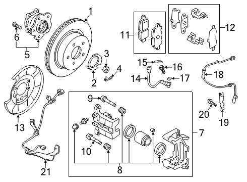 2019 Infiniti QX50 Harness Assembly-Parking Brake,LH Diagram for 44251-5NA0A