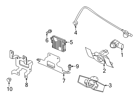 2019 Infiniti QX50 Camera Assy-Front View Diagram for 284F1-5NA0B