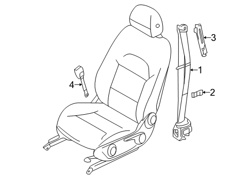 2018 Infiniti QX30 Guide-Seat Belt Diagram for 87860-5DA1A