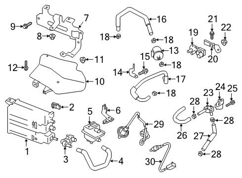 2019 Infiniti QX50 Bracket-Canister Diagram for 14952-5NA0A