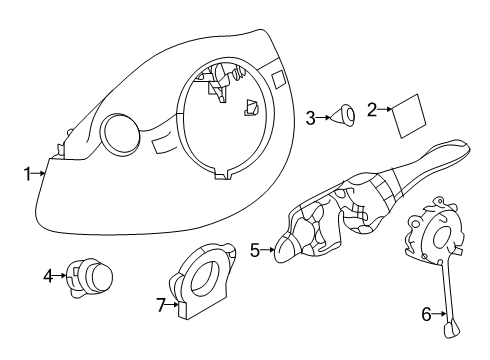 2019 Infiniti QX50 Mask-Steering Column Diagram for 48486-5NA0A