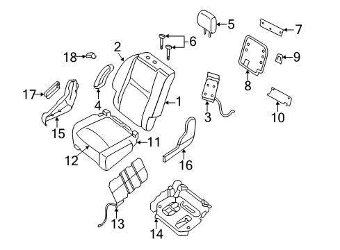 2017 Infiniti QX60 Trim Assembly-Rear Seat Cushion, RH Diagram for 88320-9NF3B