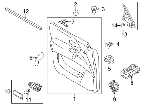 2018 Infiniti QX80 FINISHER Assembly Front Door RH Diagram for H0900-1A65B