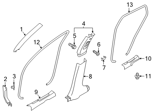 2019 Infiniti QX50 Finisher-Dash Side,LH Diagram for 66901-5NA0A