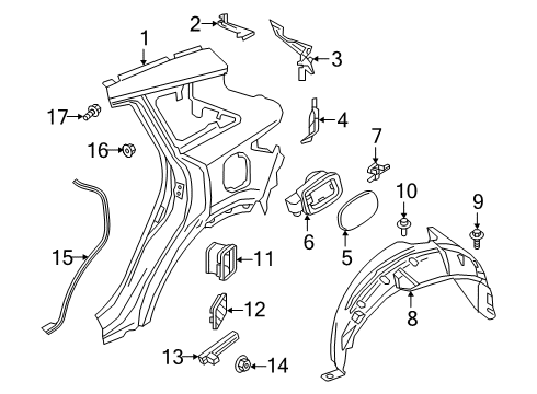 WEATHERSTRIP Assembly-Body Side,LH Diagram for 82837-5NA0B