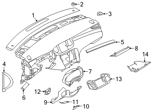 2019 Infiniti QX50 GARNISH Assembly-Instrument Diagram for 68310-5NA1A