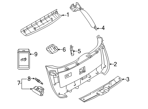 2019 Infiniti QX50 Cover-Back Door Finisher Diagram for 90523-5NA0A