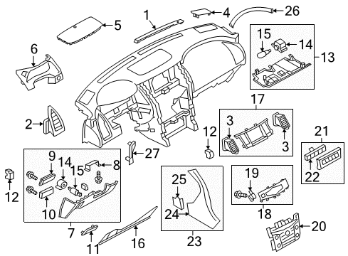 2018 Infiniti QX80 FINISHER Assembly-Instrument Center LH Diagram for F82A3-1A60E