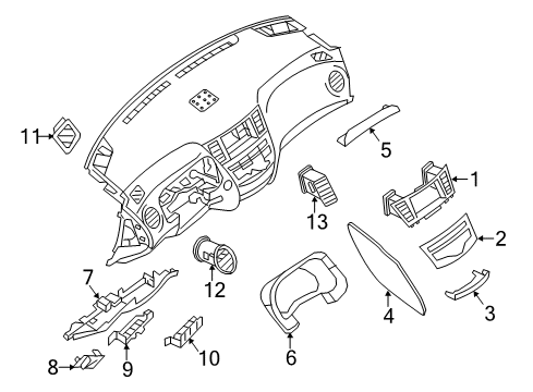 2016 Infiniti QX60 FINISHER Instrument, A Diagram for 68411-1A81A