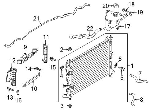 2019 Infiniti QX50 Mounting-Rubber,Radiator Lower Diagram for 21507-5NN0A