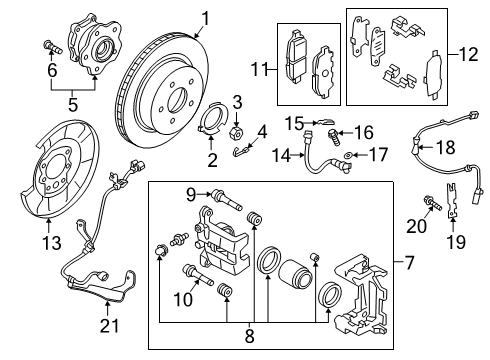 2020 Infiniti QX50 Brake Components Diagram 3