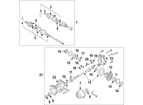 2021 Infiniti QX50 Rear Axle, Axle Shafts & Joints, Differential, Drive Axles, Propeller Shaft Diagram