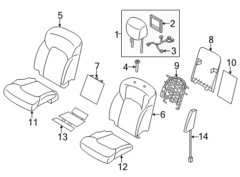 2021 Infiniti QX80 Driver Seat Components Diagram 2
