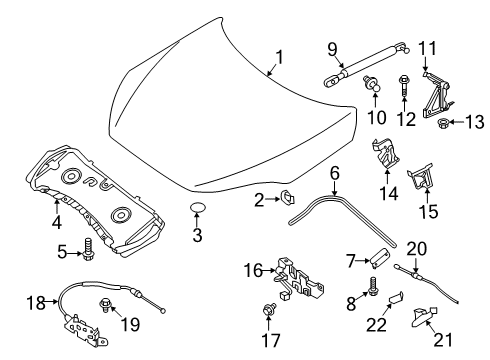 Hood Lock Hook Striker With Cover For Nissan GT-R / Infiniti Q50 QX50 – OEM Fit