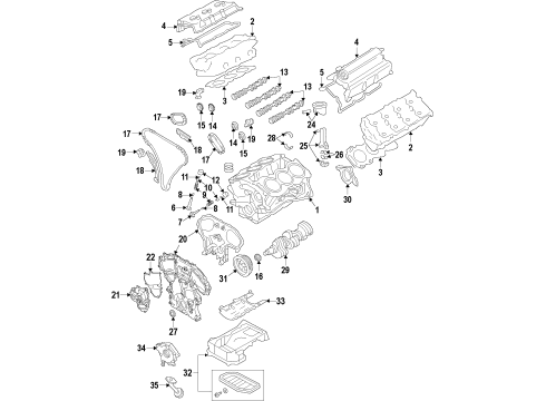 COVER ASSY-FRONT,TIMING CHAIN Diagram for 13500-5CA3A