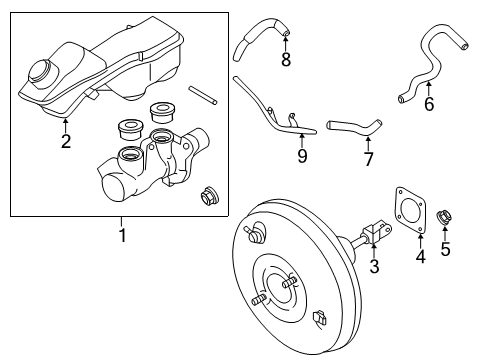 BOOSTER ASSY-BRAKE Diagram for 47210-5NA0A