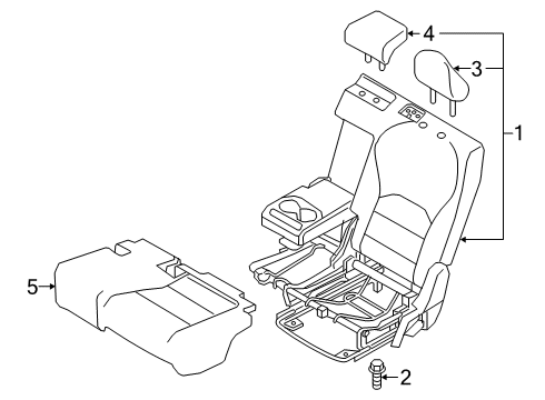 2021 Infiniti QX50 Rear Seat Components Diagram 2