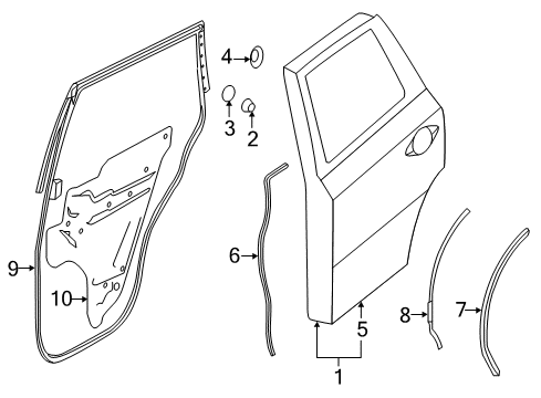 Panel - Rear Door, Outer RH Diagram for 82152-3JM2A