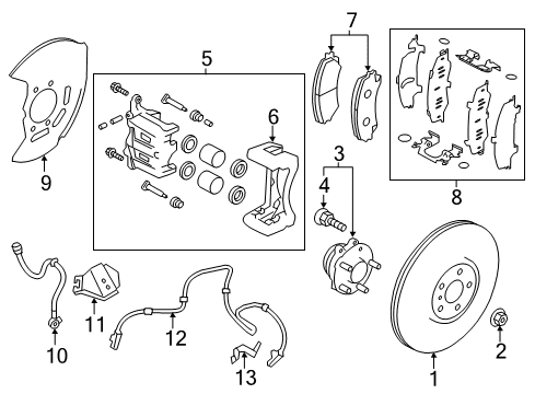 2021 Infiniti Q60 Brake Components Diagram 2
