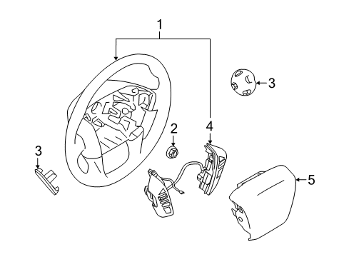 Wheel Assembly-Steering W/O Pad Diagram for D8430-1A64E