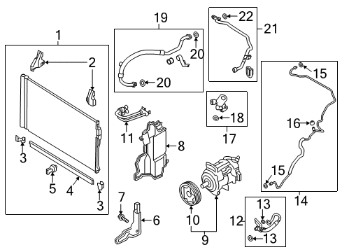 EVAPORATOR Assembly Front Diagram for 27280-4GF0C