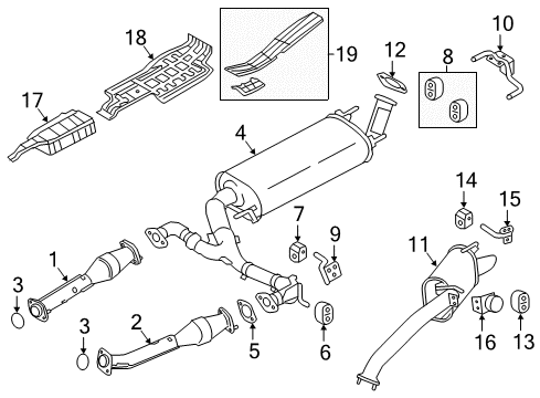 MUFFLER Assembly-Exhaust,Main Diagram for 20100-6JF0B